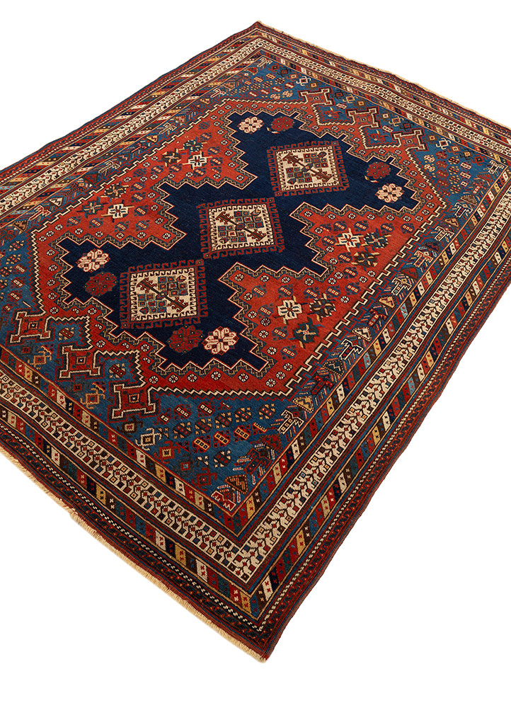 kiaan blue wool hand knotted Rug - FloorShot