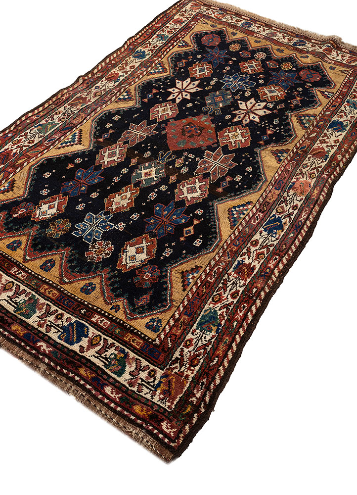 kiaan blue wool hand knotted Rug - FloorShot