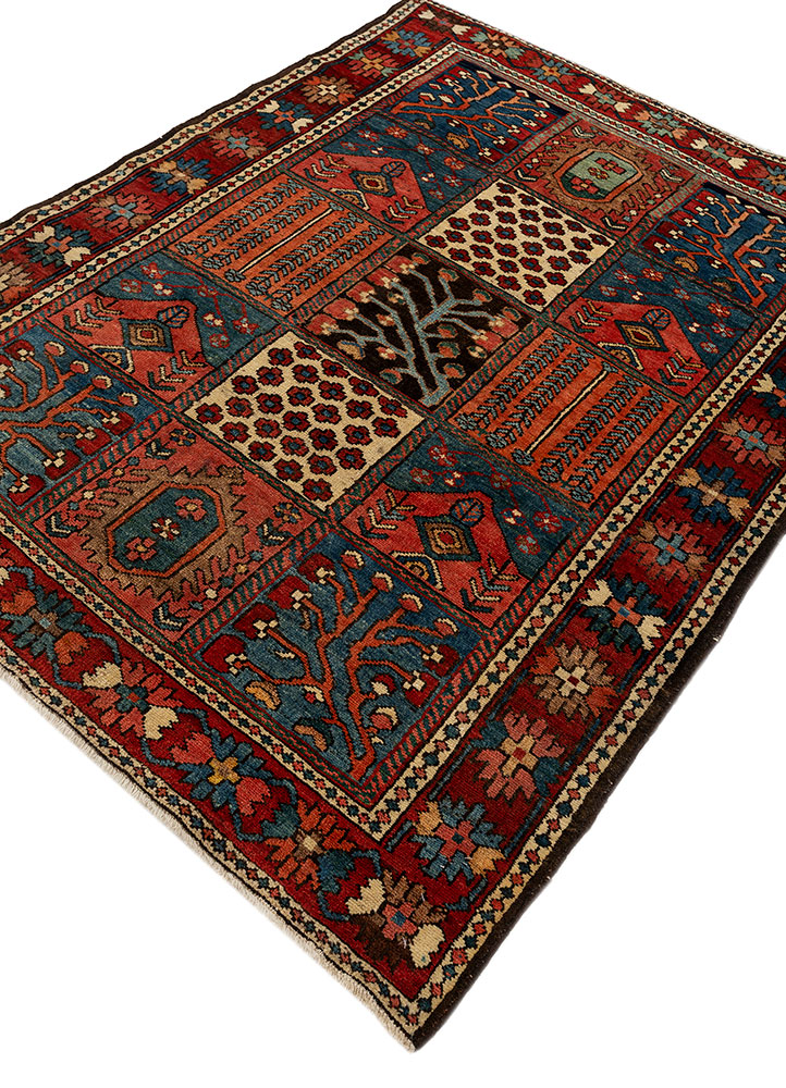 aalam blue wool hand knotted Rug - FloorShot