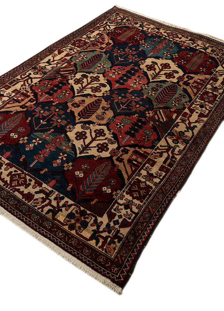kiaan blue wool hand knotted Rug - FloorShot