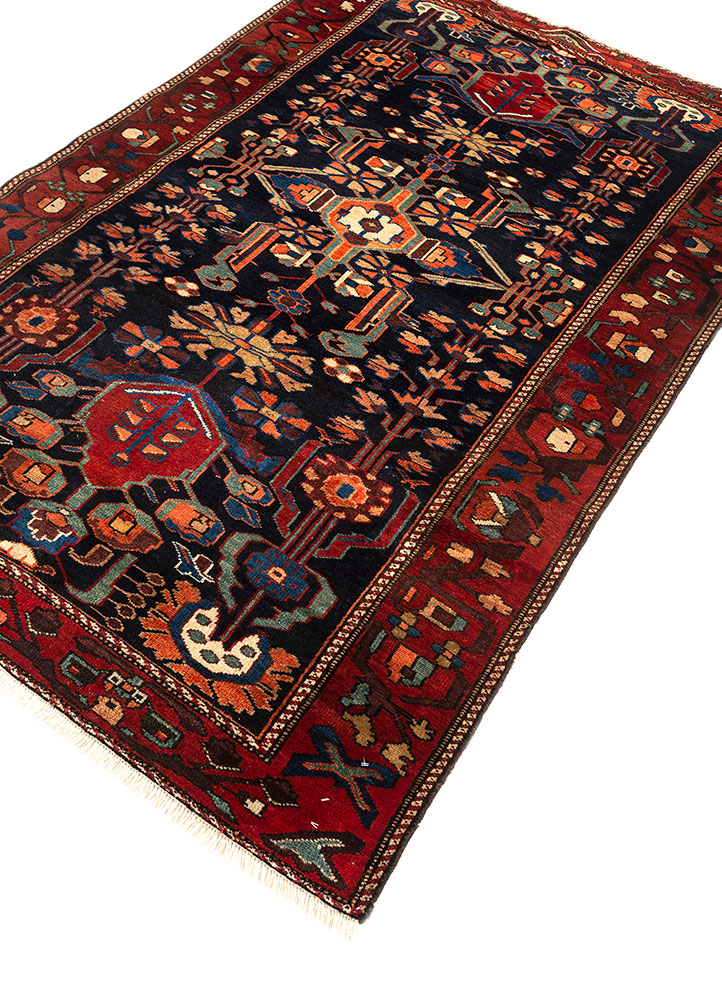kiaan blue wool hand knotted Rug - FloorShot