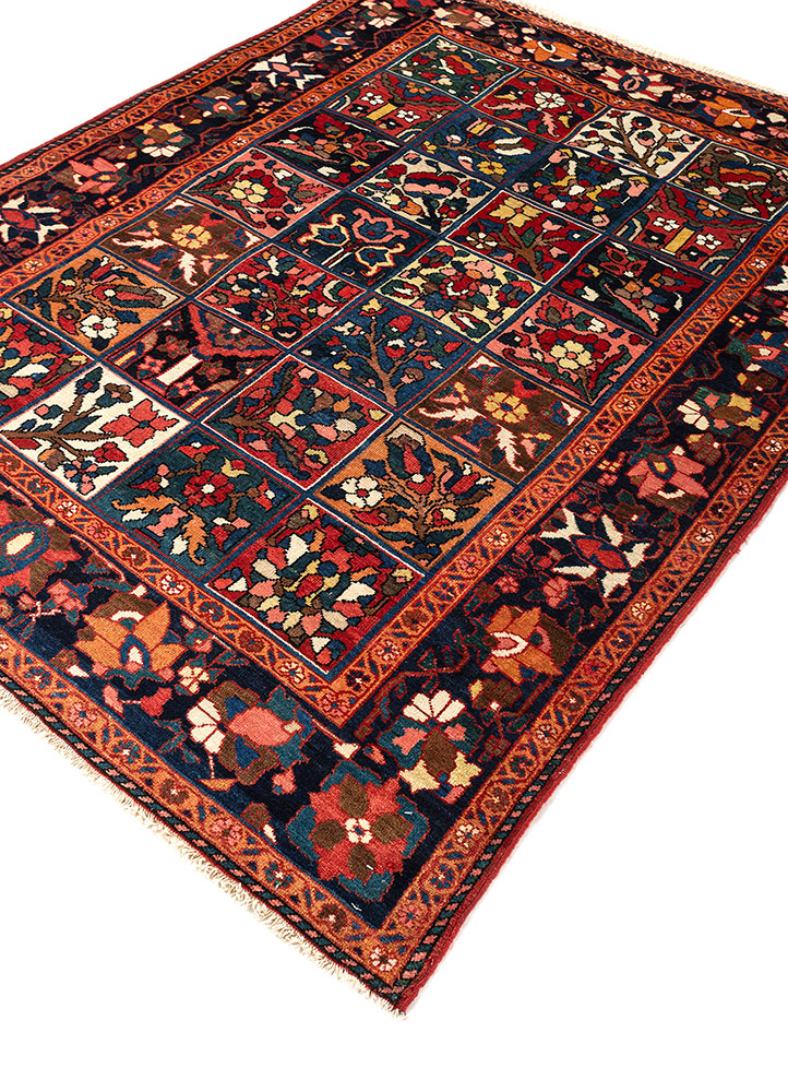 aalam blue wool hand knotted Rug - FloorShot