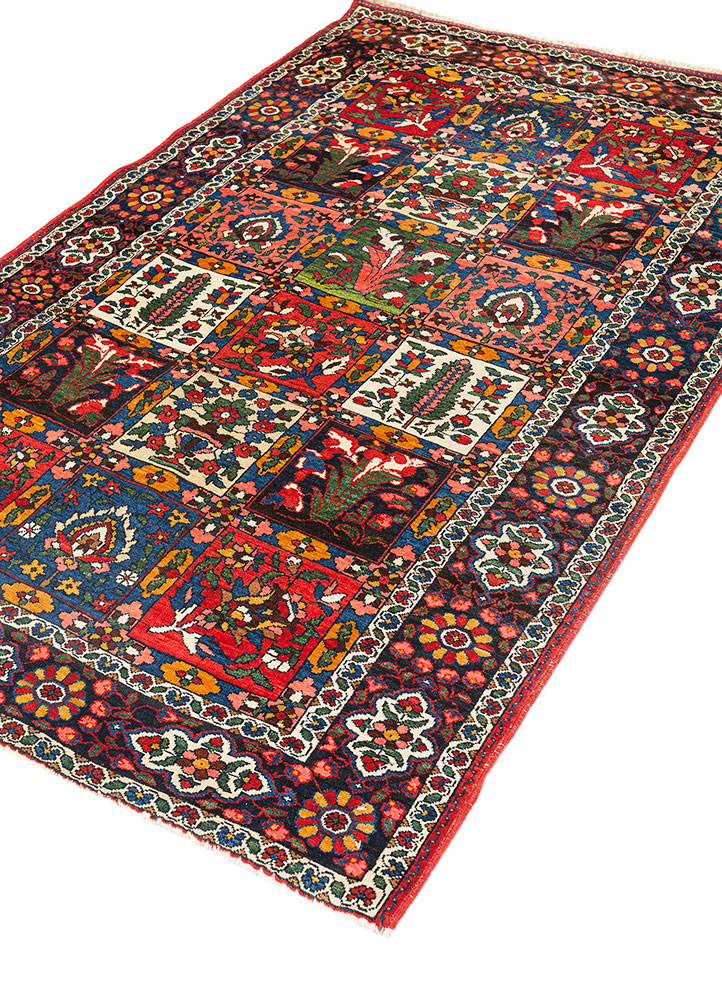 aalam blue wool hand knotted Rug - FloorShot