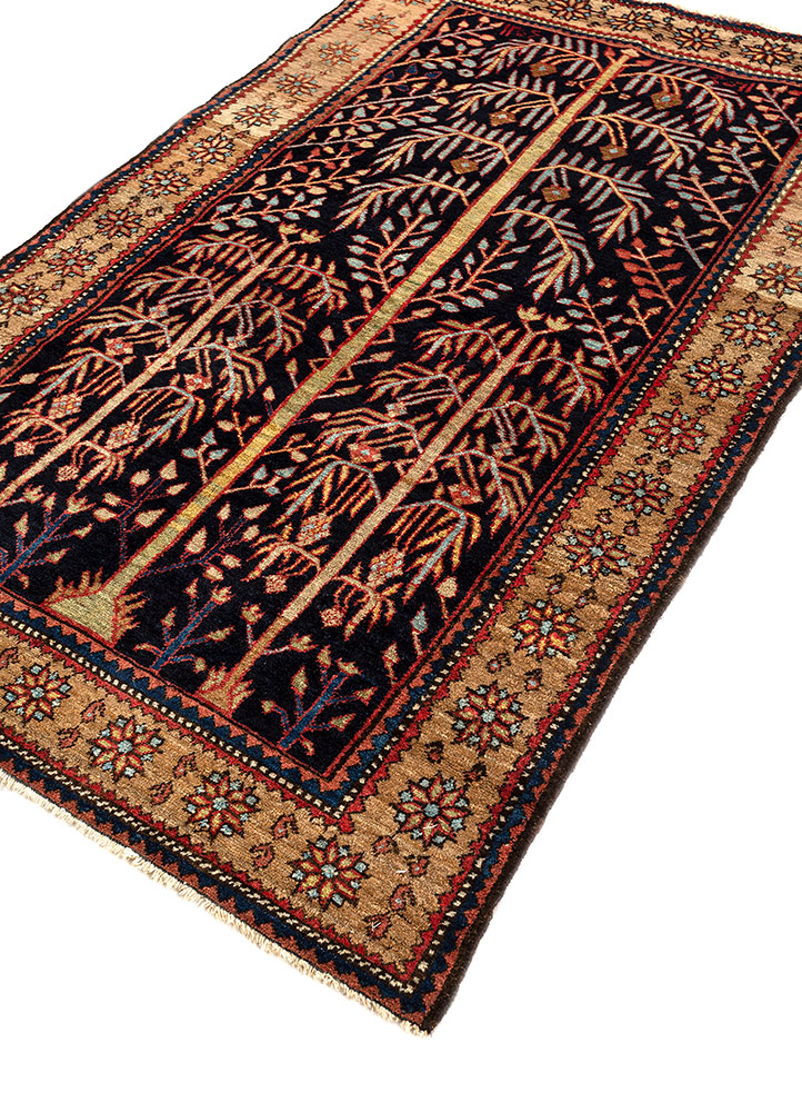 aalam blue wool hand knotted Rug - FloorShot