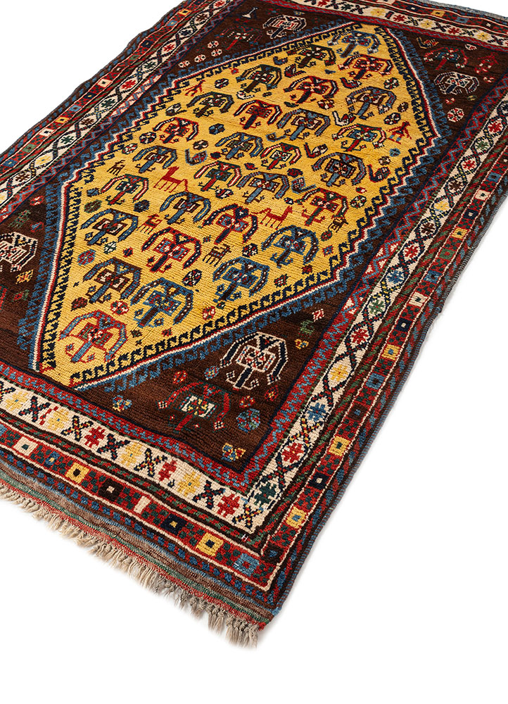 aalam gold wool hand knotted Rug - FloorShot