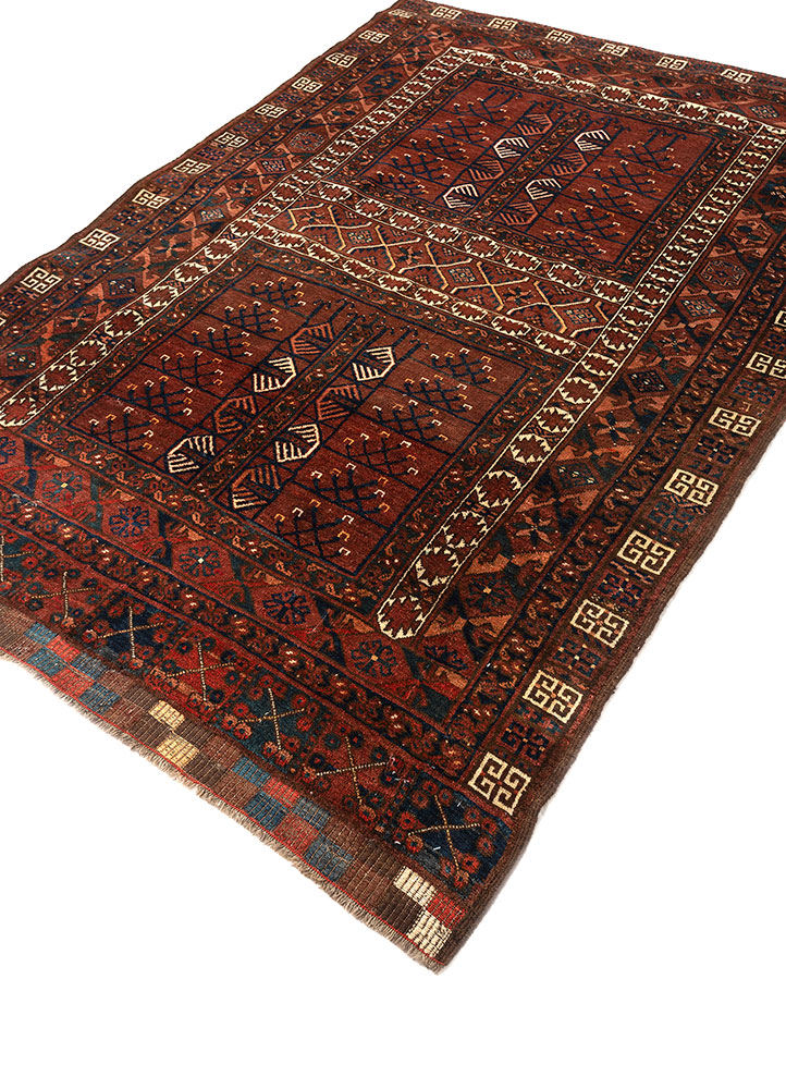 kiaan beige and brown wool hand knotted Rug - FloorShot
