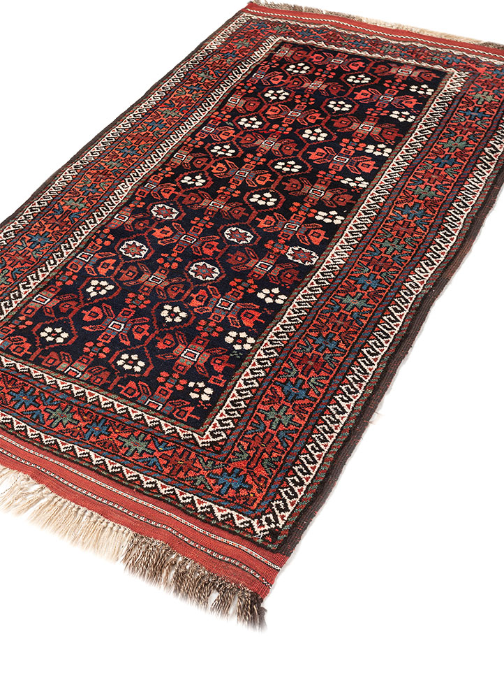 kiaan blue wool hand knotted Rug - FloorShot