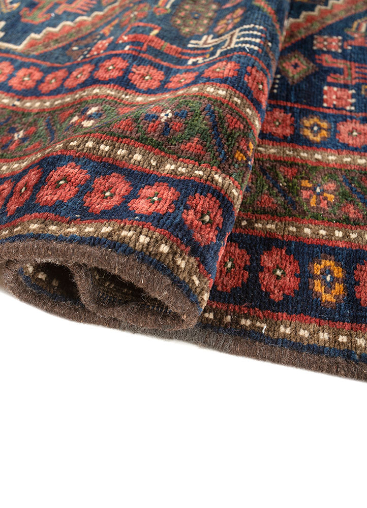 kiaan blue wool hand knotted Rug - FloorShot