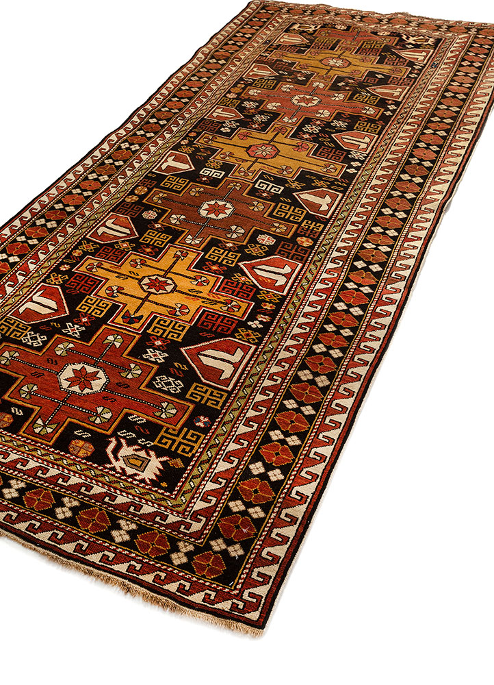 kiaan beige and brown wool hand knotted Rug - FloorShot
