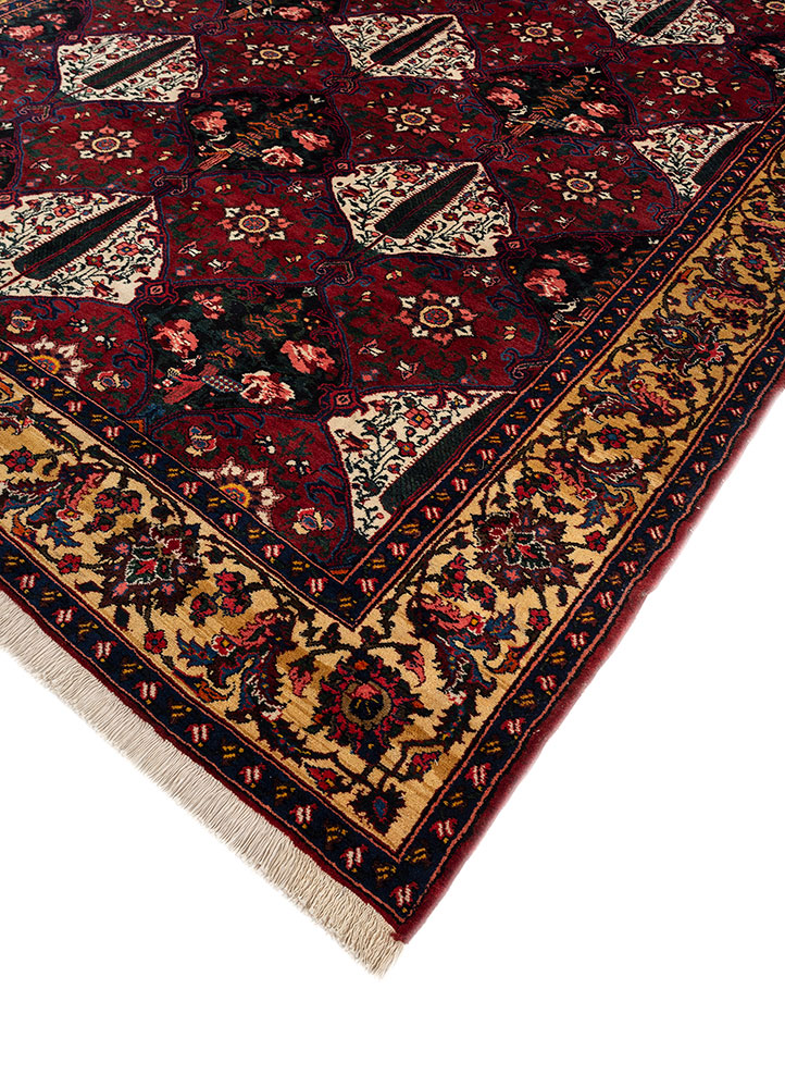 aalam red and orange wool hand knotted Rug - FloorShot