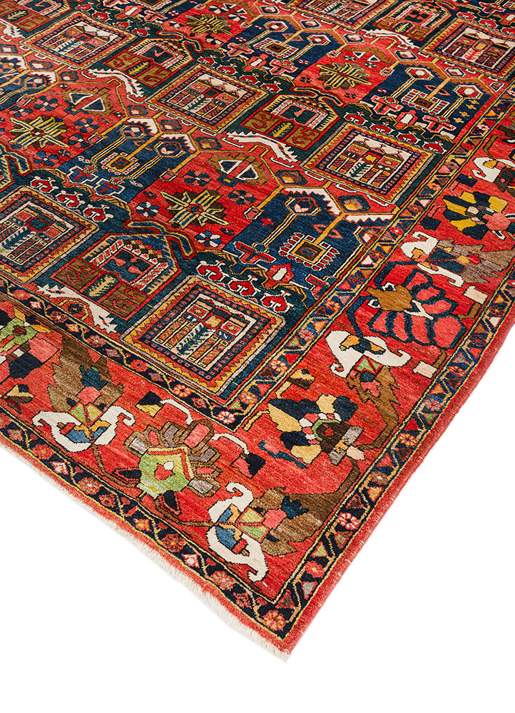 aalam blue wool hand knotted Rug - FloorShot