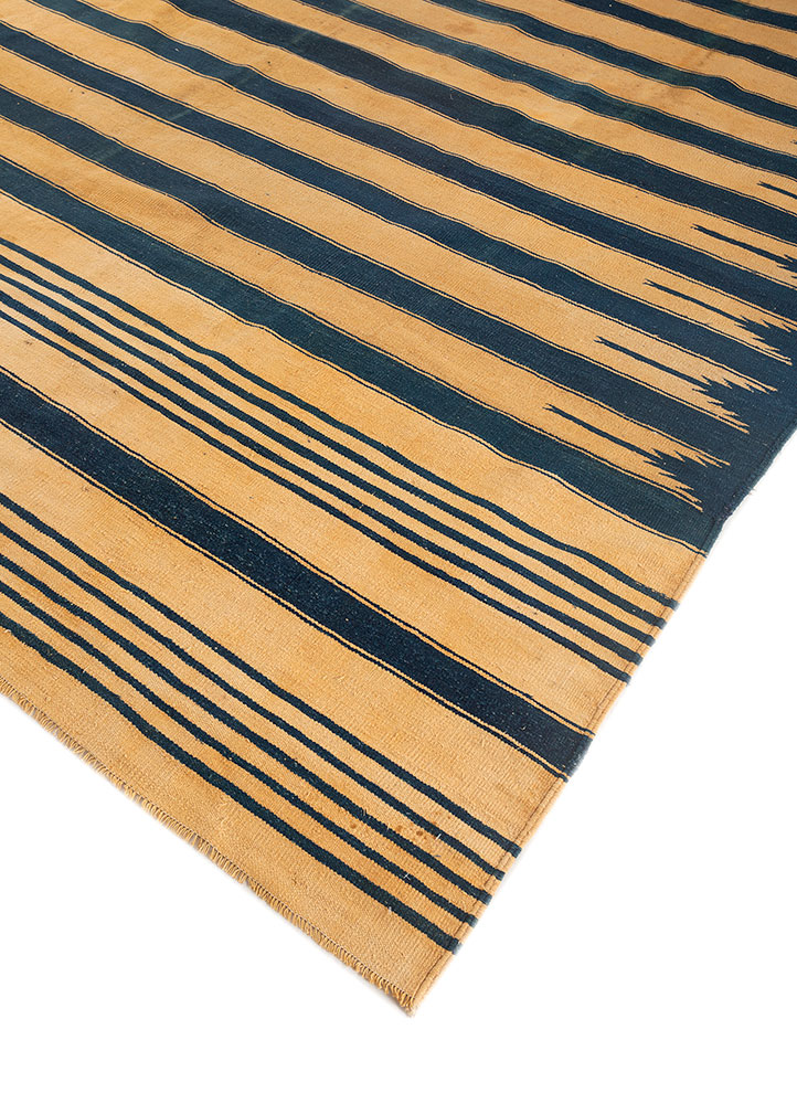 nayaab gold wool flat weaves Rug - FloorShot
