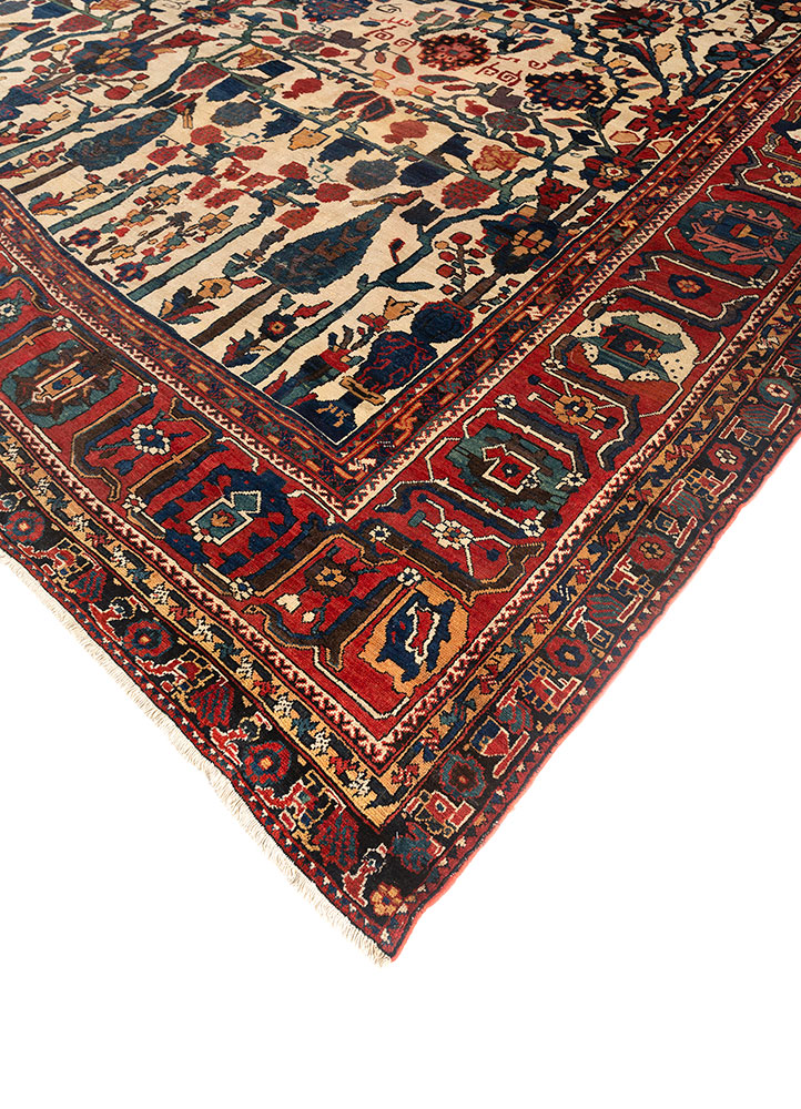 aalam blue wool hand knotted Rug - FloorShot