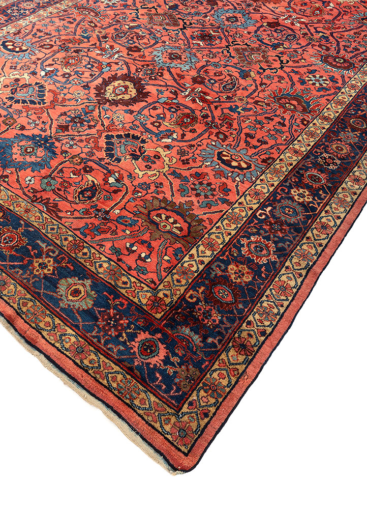 aalam pink and purple wool hand knotted Rug - FloorShot