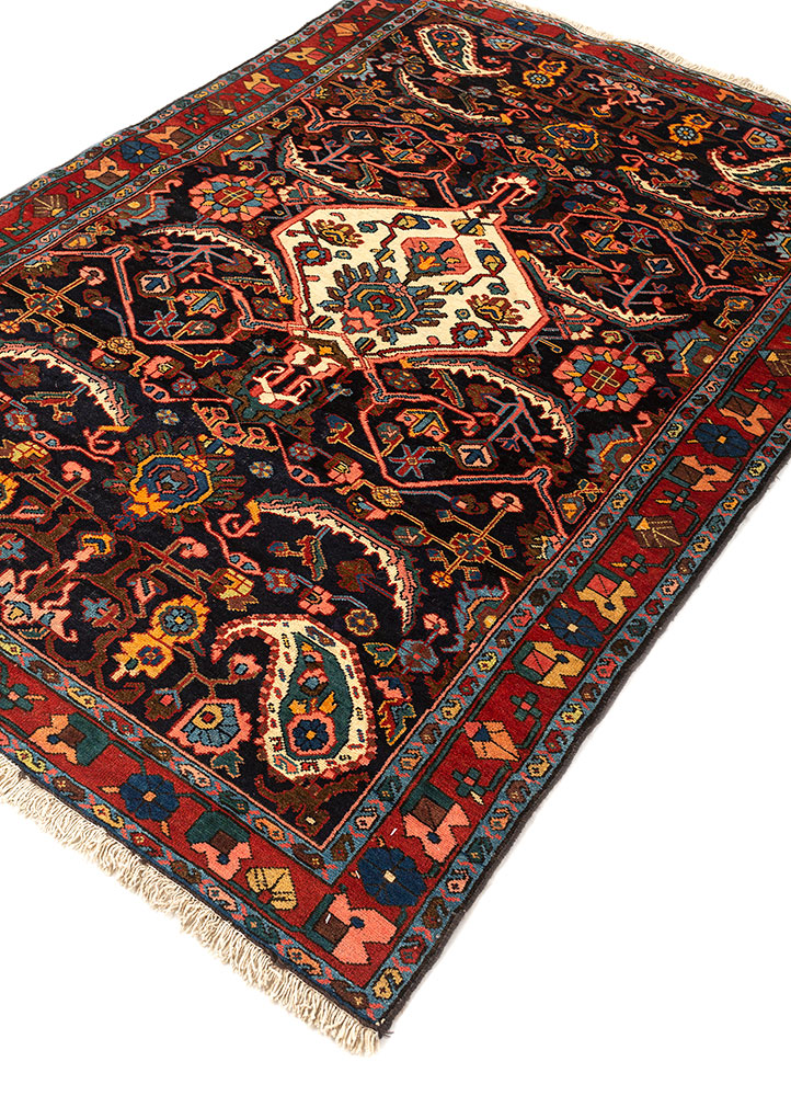 aalam blue wool hand knotted Rug - FloorShot