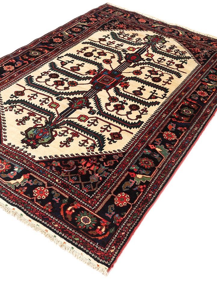 aalam ivory wool hand knotted Rug - FloorShot