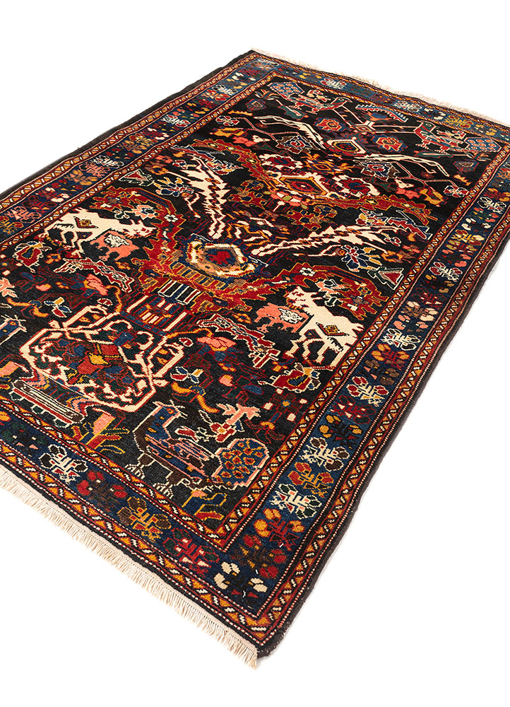 aalam blue wool hand knotted Rug - FloorShot