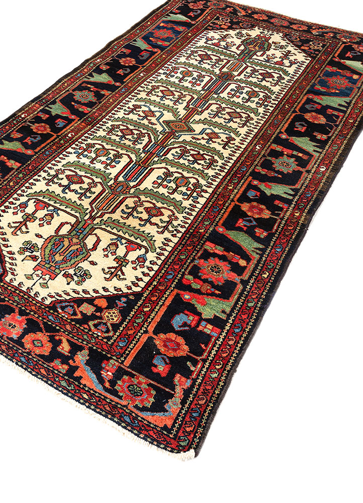 aalam ivory wool hand knotted Rug - FloorShot