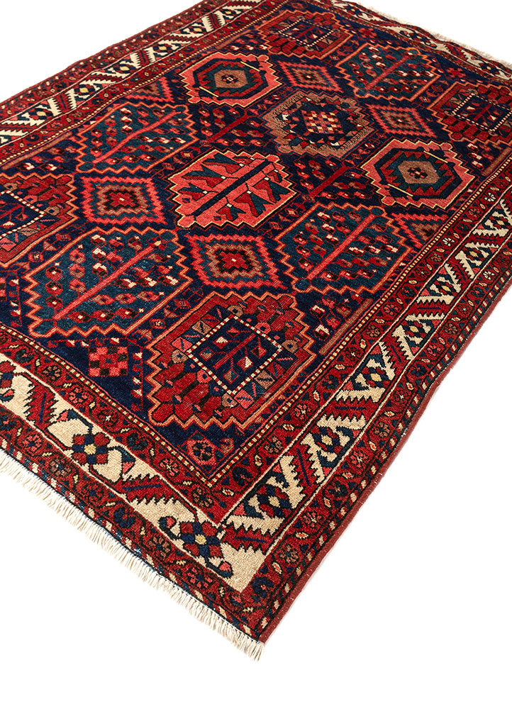 aalam blue wool hand knotted Rug - FloorShot