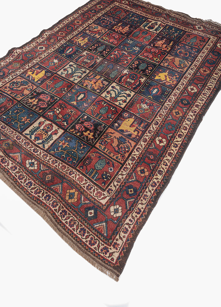 aalam blue wool hand knotted Rug - FloorShot