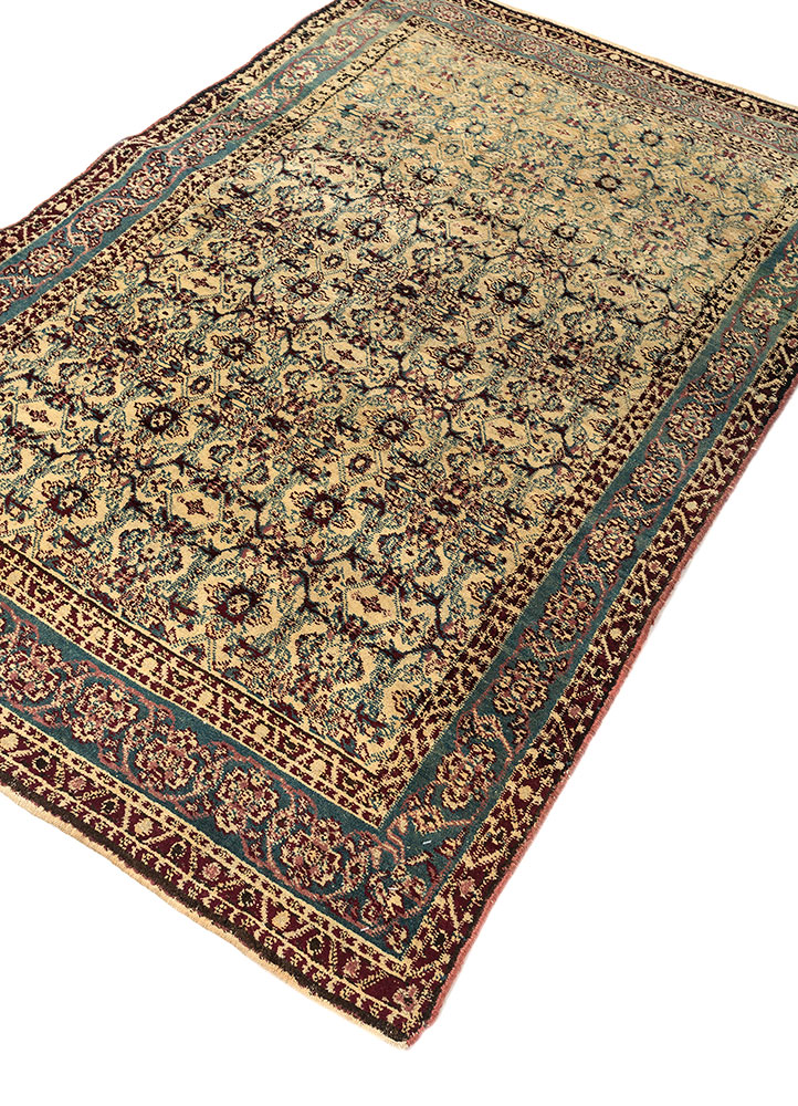 aalam ivory wool hand knotted Rug - FloorShot