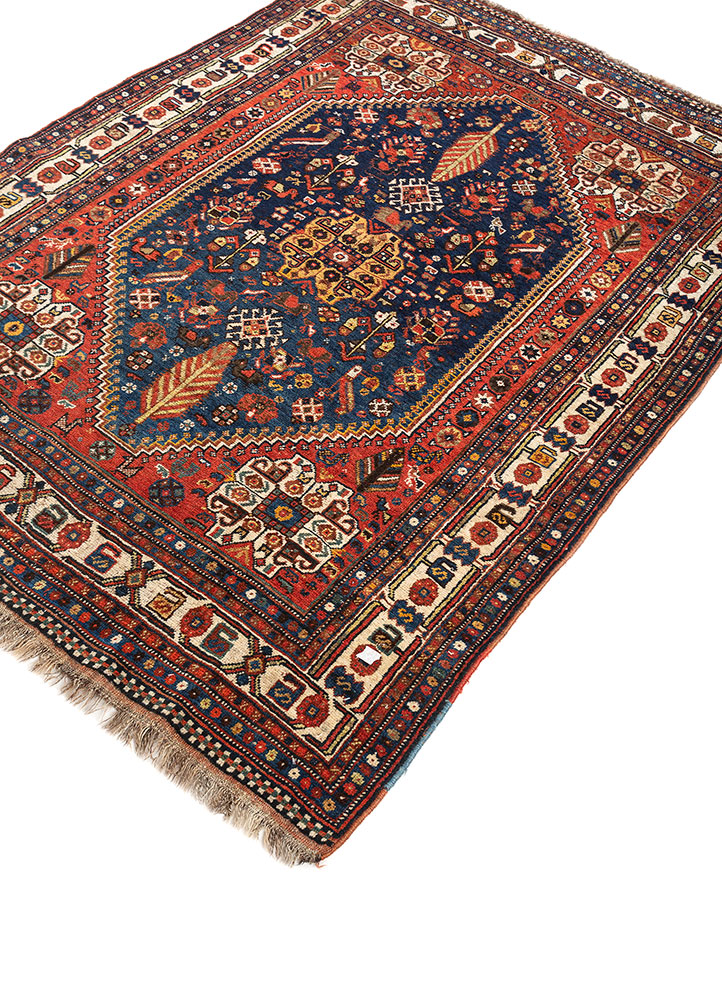 aalam blue wool hand knotted Rug - FloorShot