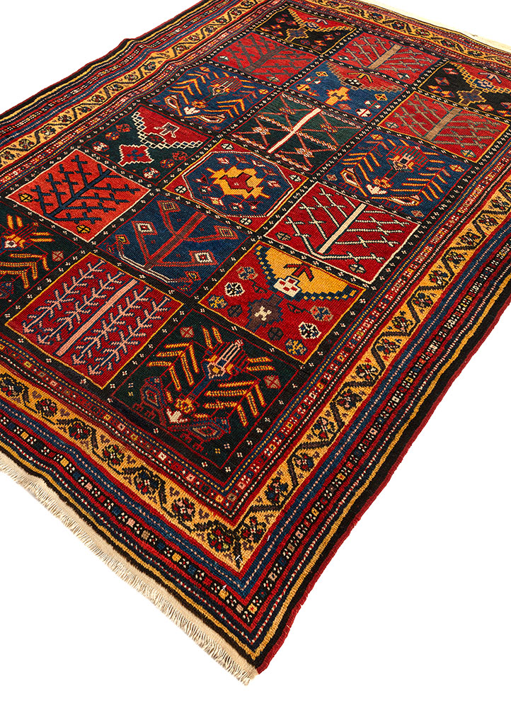 aalam blue wool hand knotted Rug - FloorShot