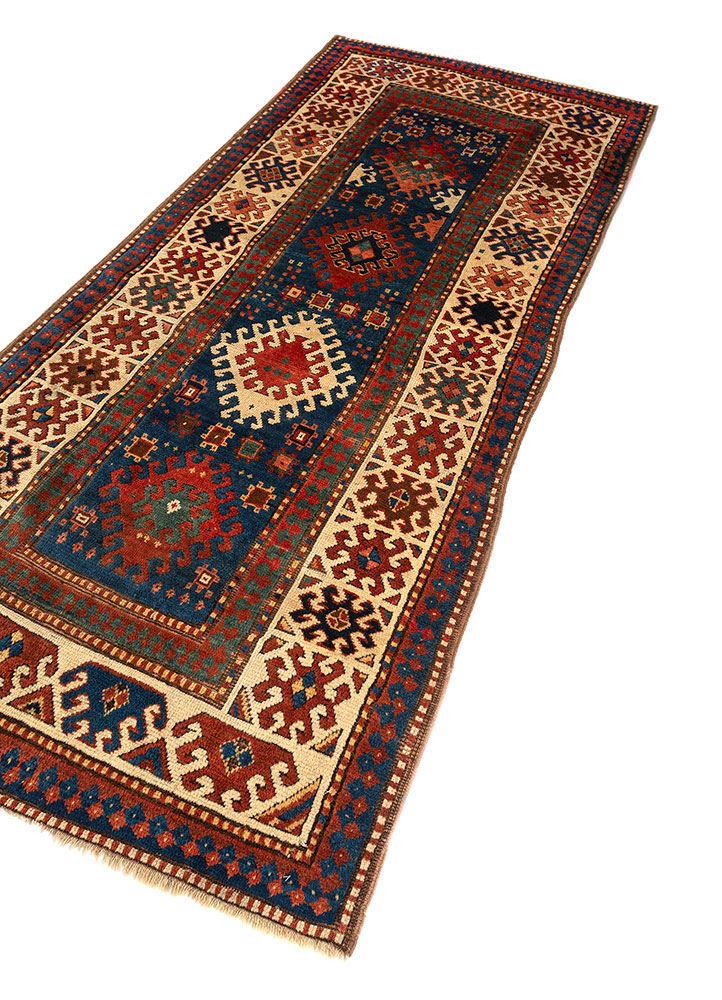 kiaan blue wool hand knotted Rug - FloorShot