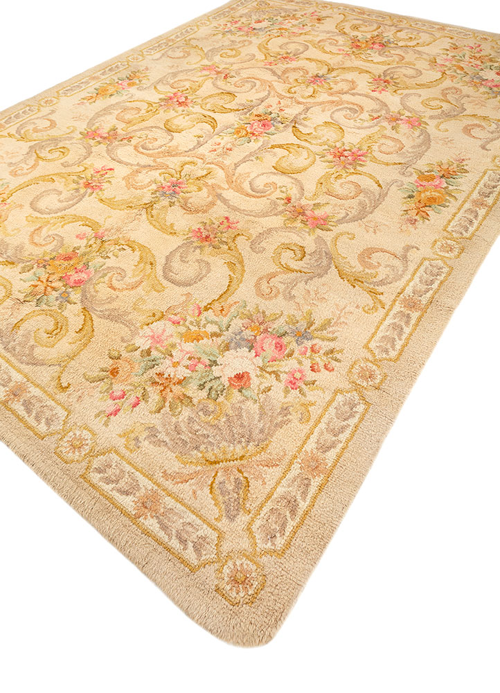 aalam gold wool hand knotted Rug - FloorShot