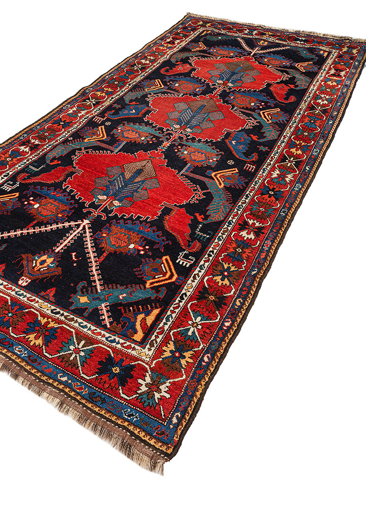 kiaan blue wool hand knotted Rug - FloorShot