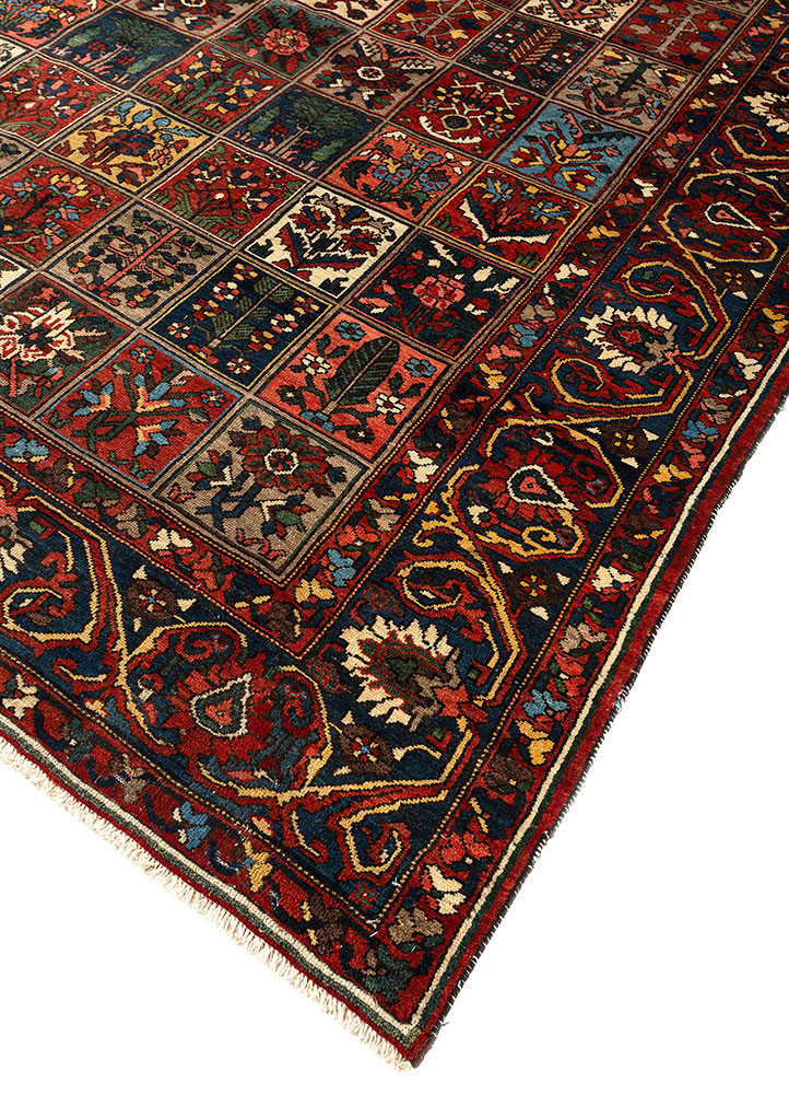 aalam blue wool hand knotted Rug - FloorShot