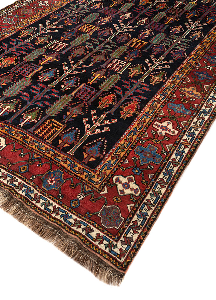 aalam blue wool hand knotted Rug - FloorShot