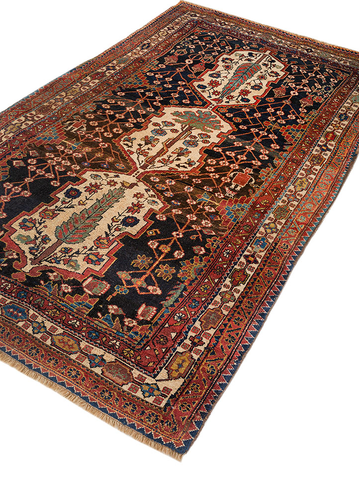 aalam blue wool hand knotted Rug - FloorShot