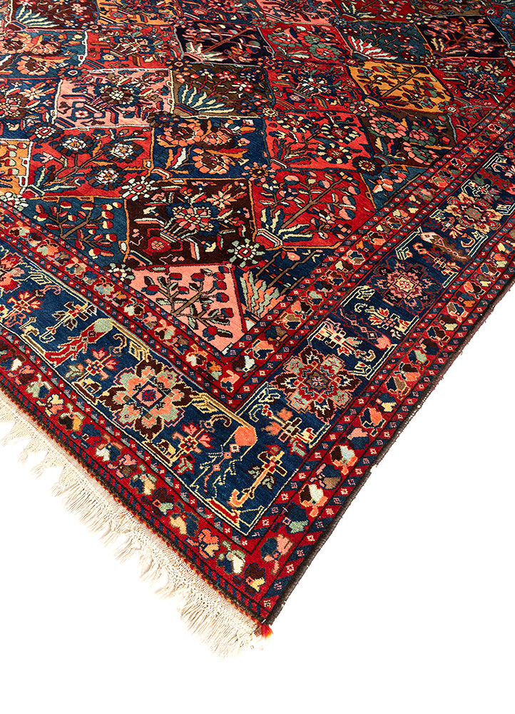 aalam pink and purple wool hand knotted Rug - FloorShot