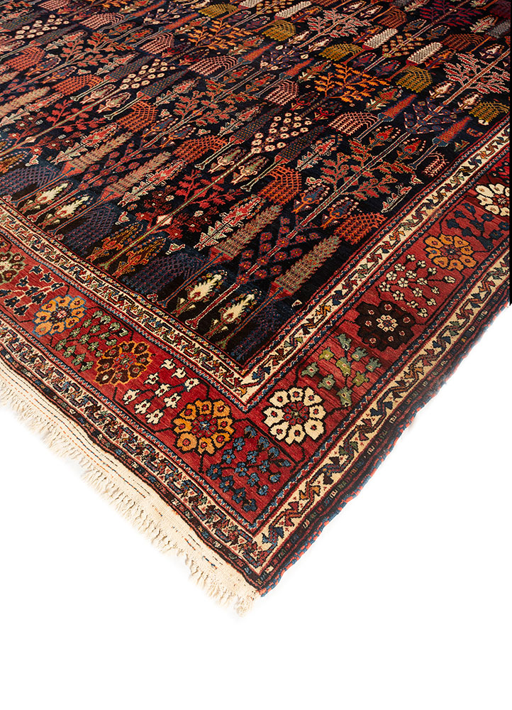 aalam blue wool hand knotted Rug - FloorShot