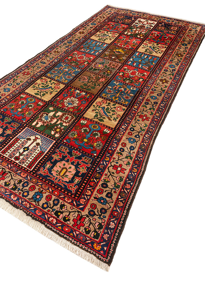 aalam red and orange wool hand knotted Rug - FloorShot
