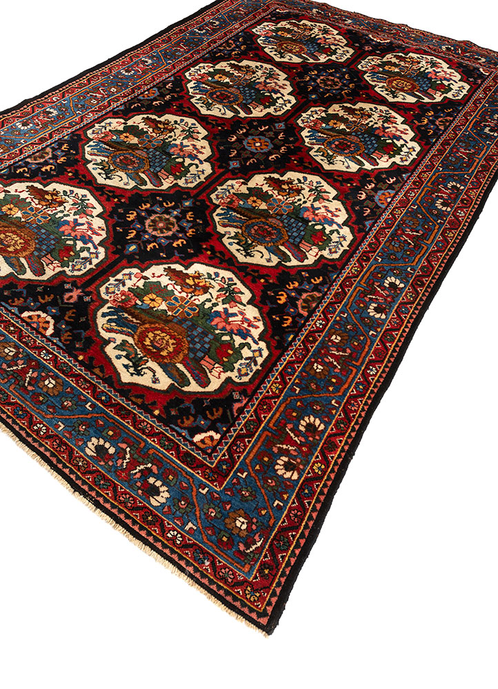 aalam blue wool hand knotted Rug - FloorShot