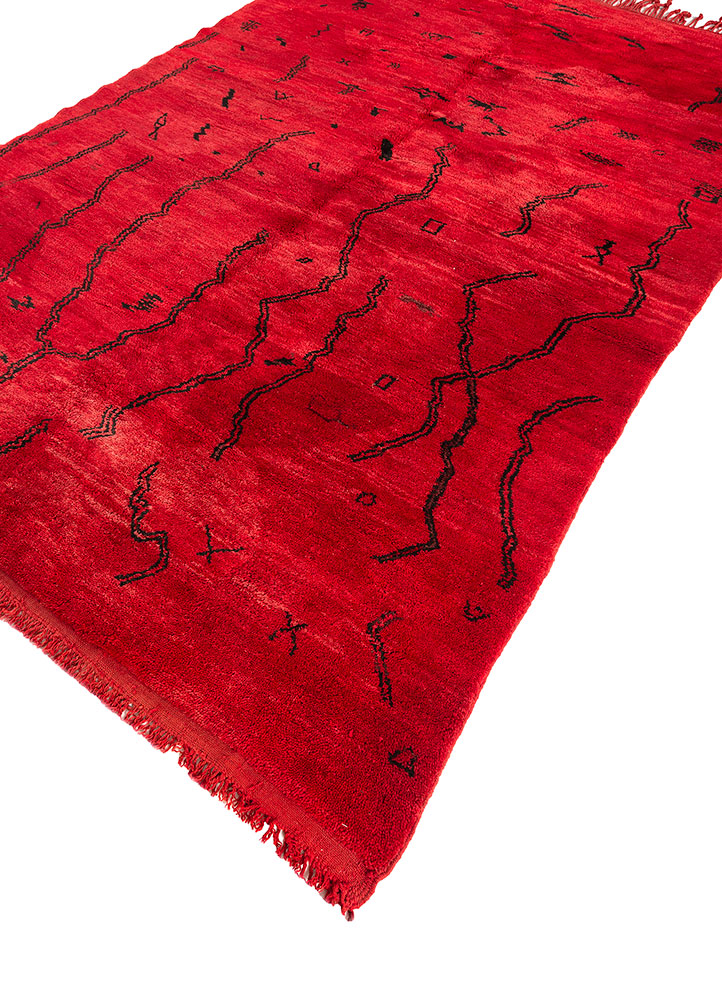 nuray pink and purple wool hand knotted Rug - FloorShot