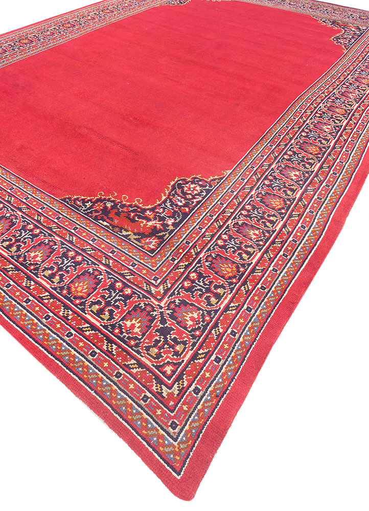 aalam pink and purple wool hand knotted Rug - FloorShot