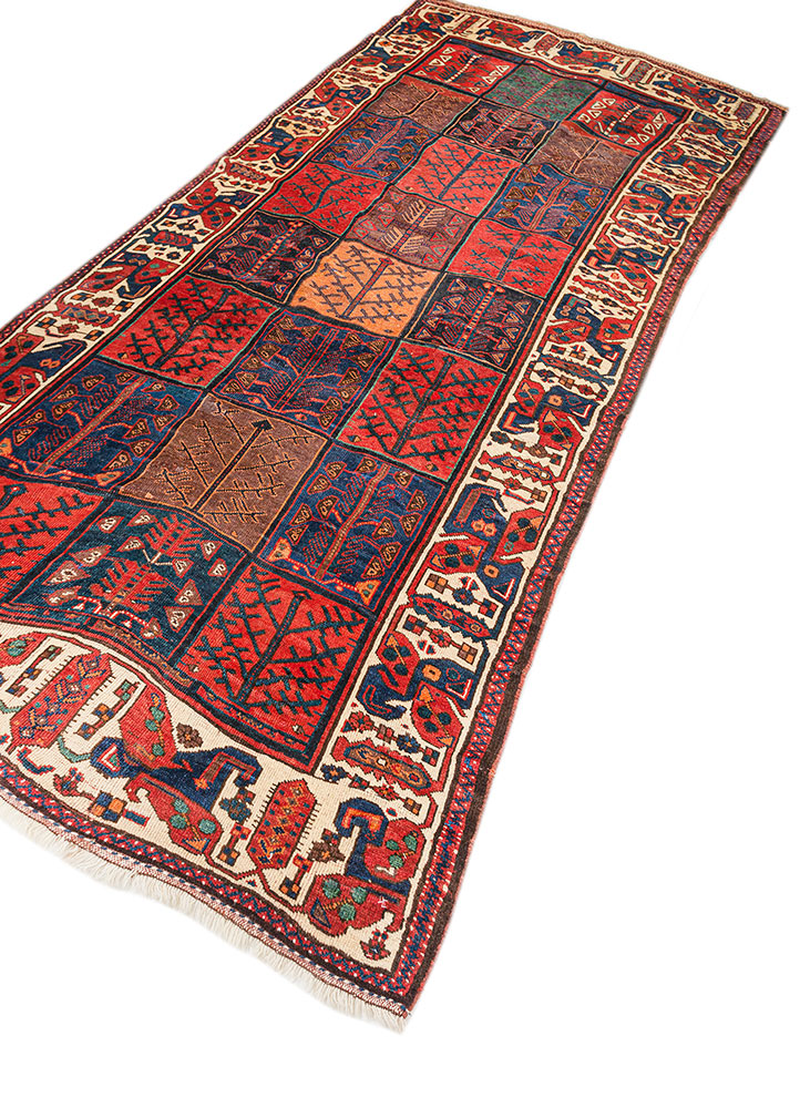 aalam red and orange wool hand knotted Rug - FloorShot
