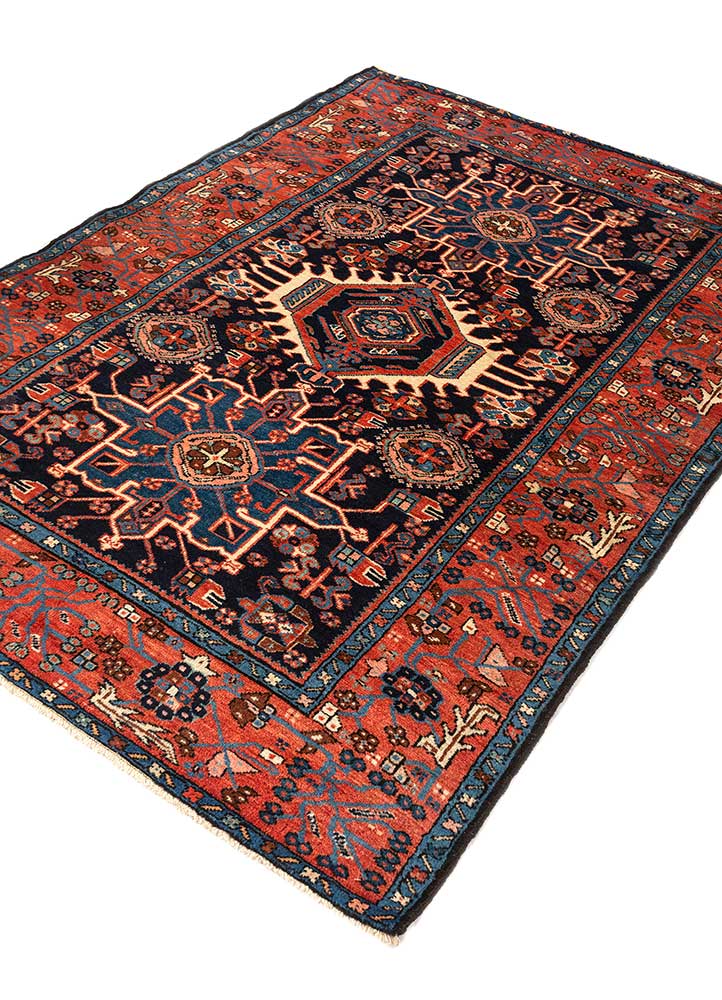 kiaan blue wool hand knotted Rug - FloorShot