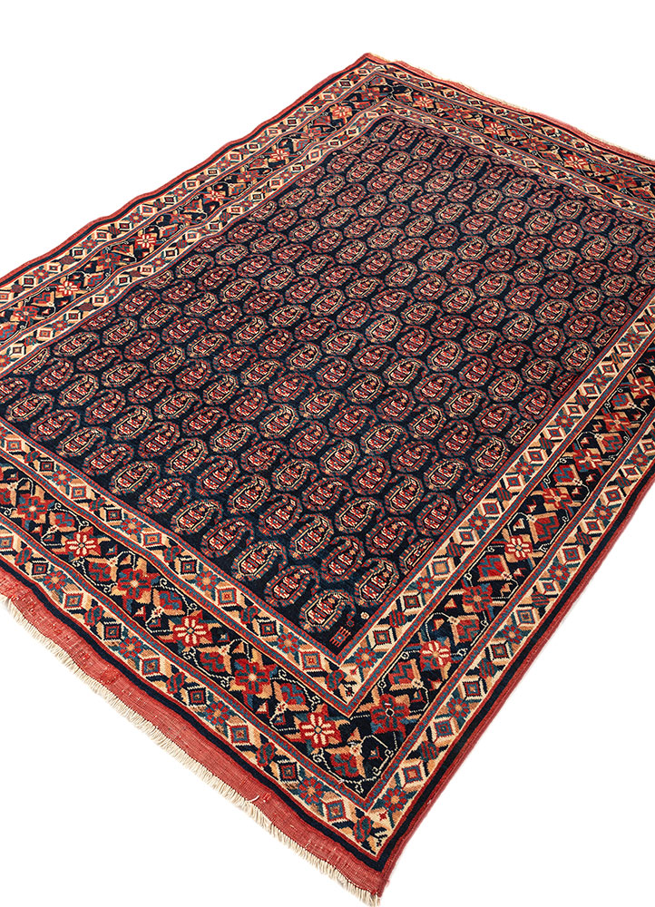 aalam blue wool hand knotted Rug - FloorShot