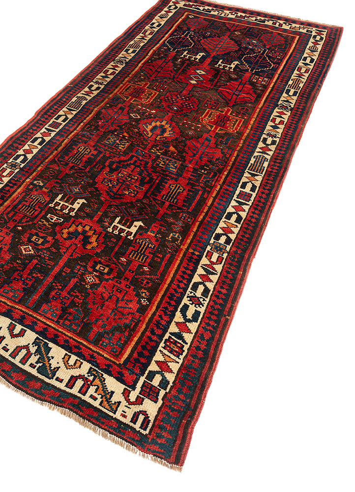 kiaan beige and brown wool hand knotted Rug - FloorShot