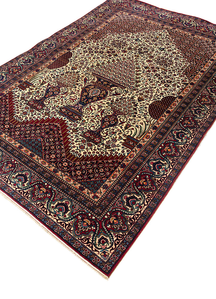 aalam ivory wool hand knotted Rug - FloorShot
