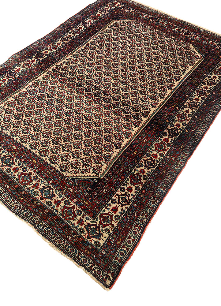 aalam beige and brown wool hand knotted Rug - FloorShot