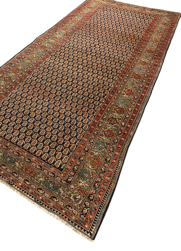 kiaan blue wool hand knotted Rug - FloorShot
