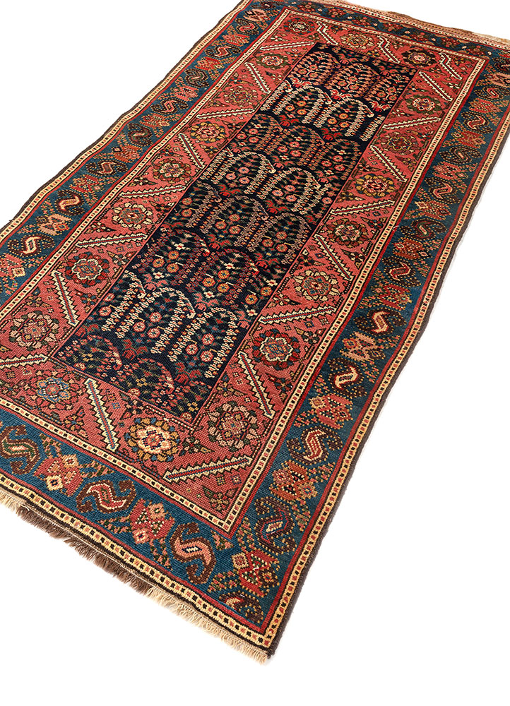 aalam blue wool hand knotted Rug - FloorShot