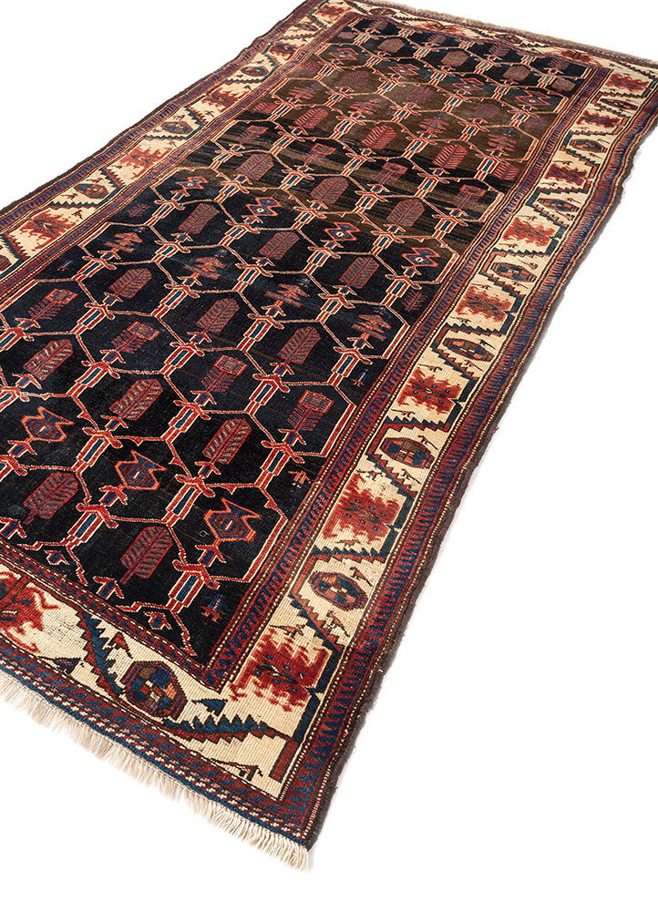 kiaan blue wool hand knotted Rug - FloorShot