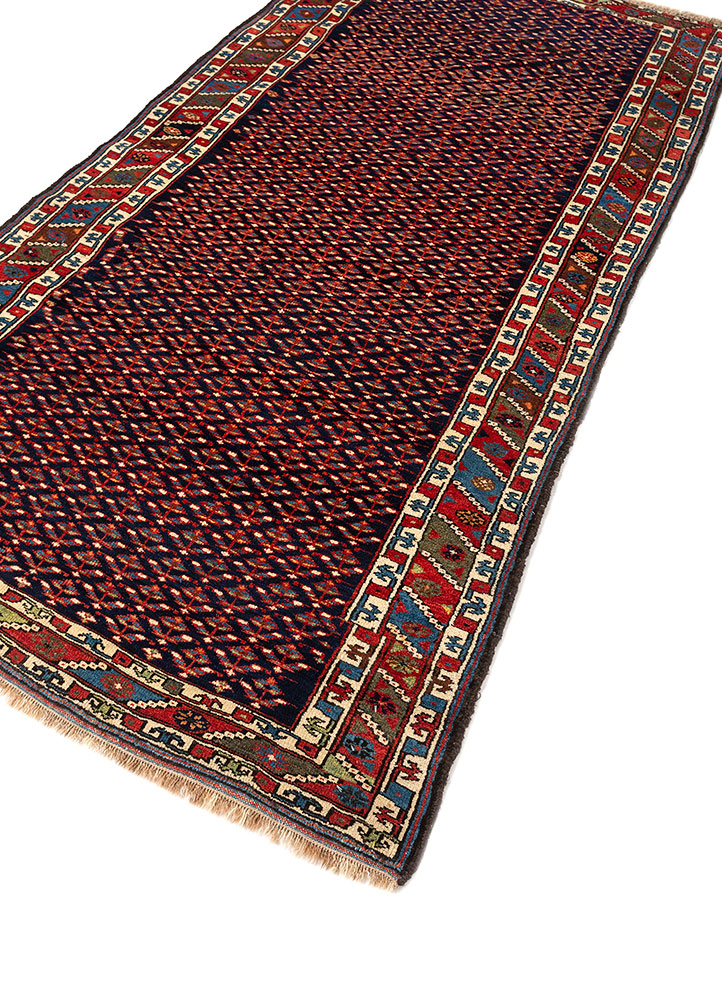 aalam blue wool hand knotted Rug - FloorShot