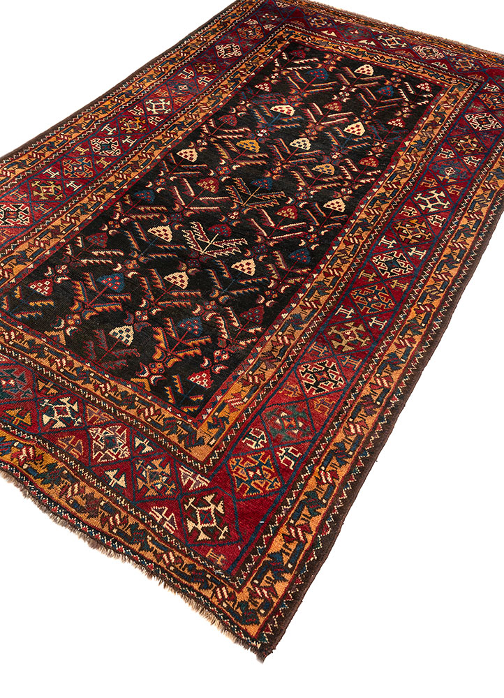aalam blue wool hand knotted Rug - FloorShot